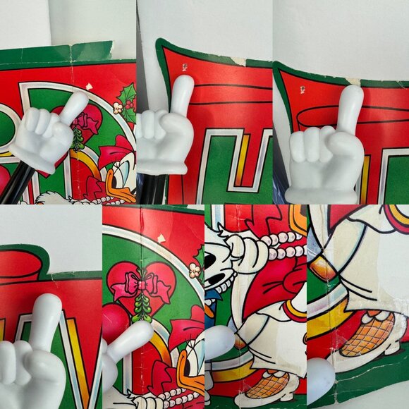 Vtg Disney Mickey Minnie Daisy Donald Duck Happy Holidays Paper Accordion Tree - Picture 4 of 12